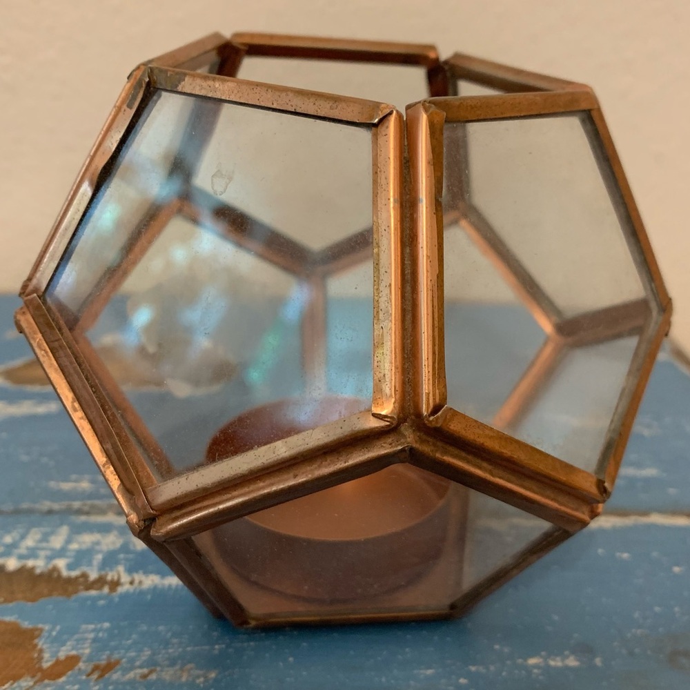 Anthropologie Geometric Tealight Candle Holder, Airplant Holder, Mini Terrarium